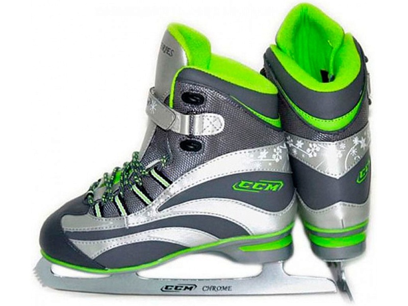 Коньки фигурные CCM C200 Silver/ Light Green