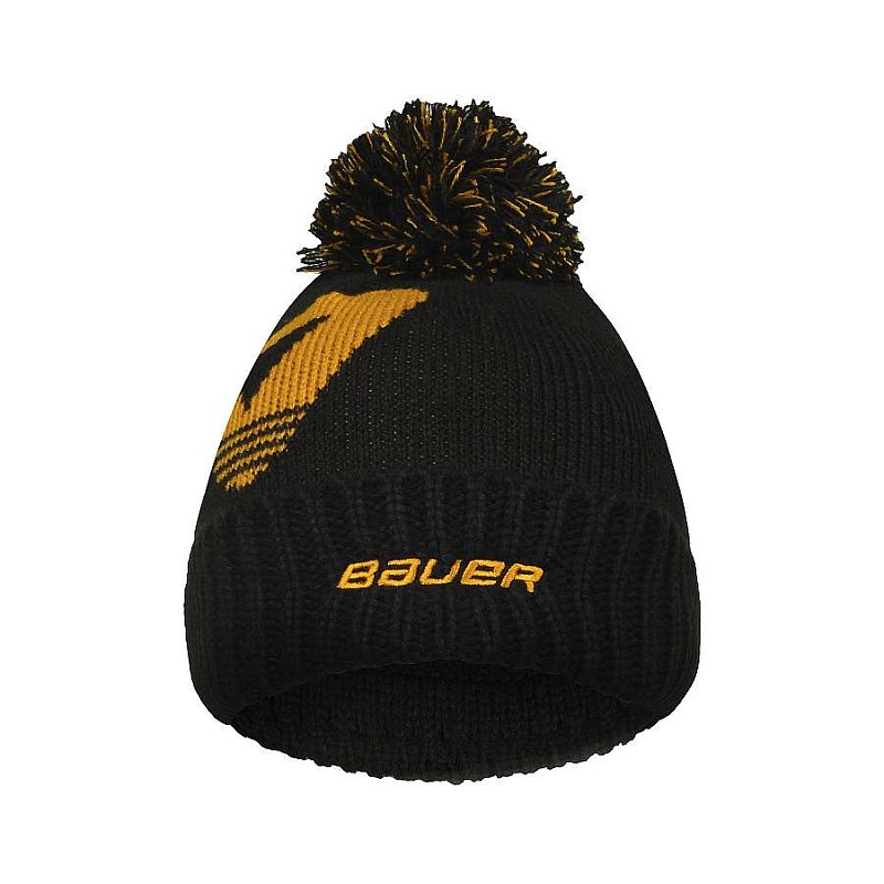 Шапка Bauer S24 INTARSIA KNIT POM BLK/YEL SR