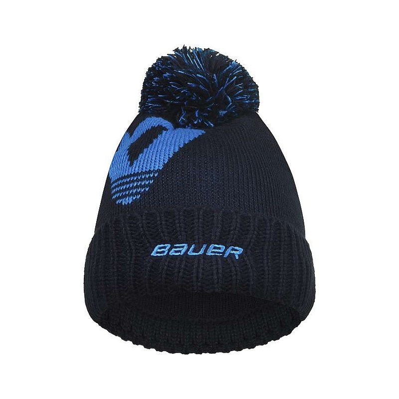 Шапка Bauer S24 INTARSIA KNIT POM NAV/BLU YTH