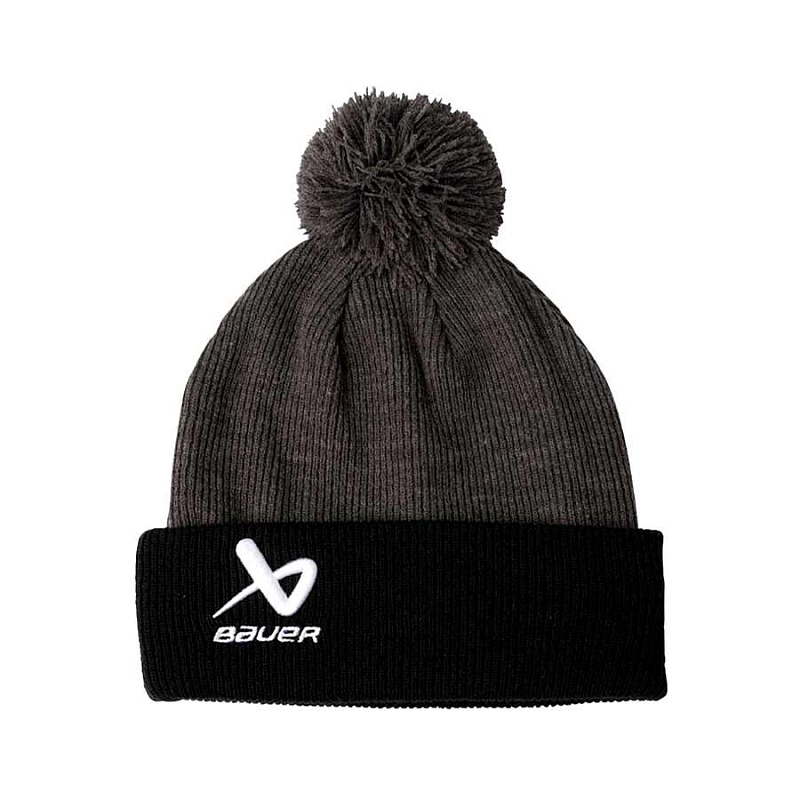 Шапка Bauer S24 2TONE KNIT POM BLK/GRY SR